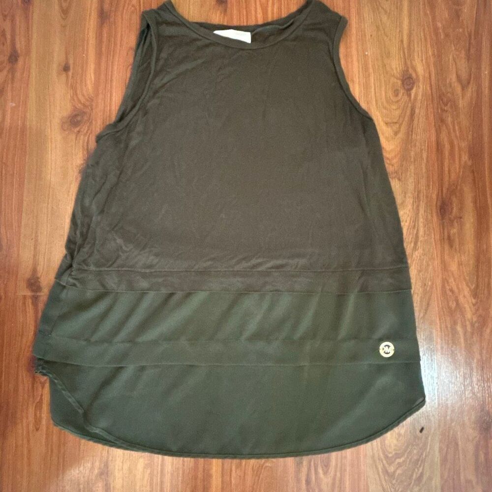 michael Michael Kors olive green sleeveless layered top tank top size m